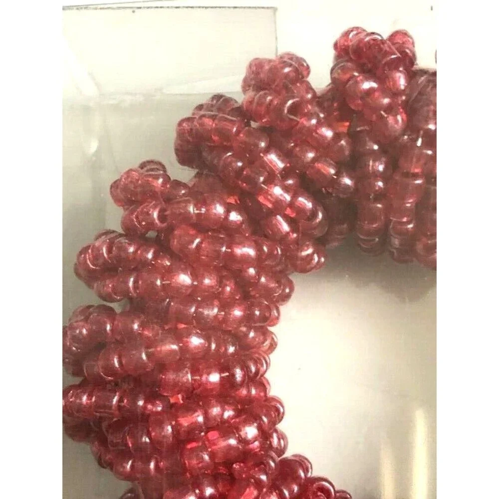 Nantucket Fully Beaded Napkin Rings Red Christmas 4th Of July Beach Set of 4